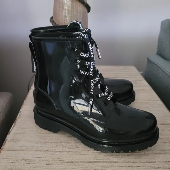Dkny Shoes Dkny Tilly Laceup Combat Rain Booties Sz 6m Poshmark